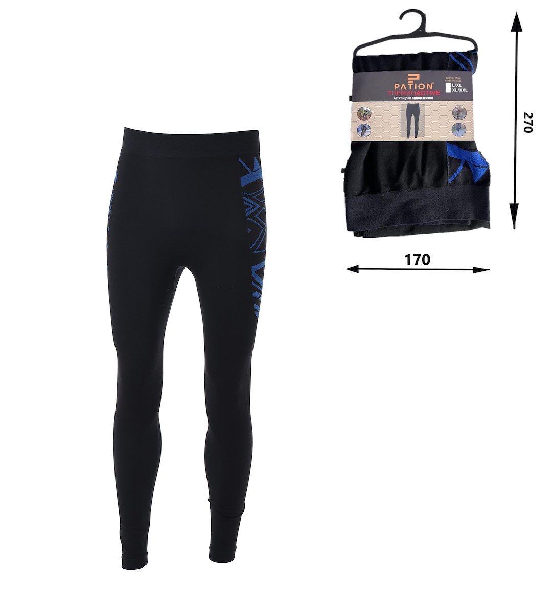 Bielizna thermo getry męskie czarno niebieskie