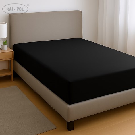 Prześcieradło typu satyna kolor czarny 90x200