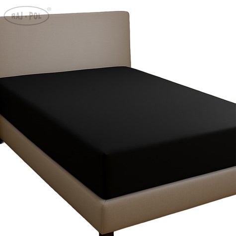 Prześcieradło typu satyna kolor czarny 180x200