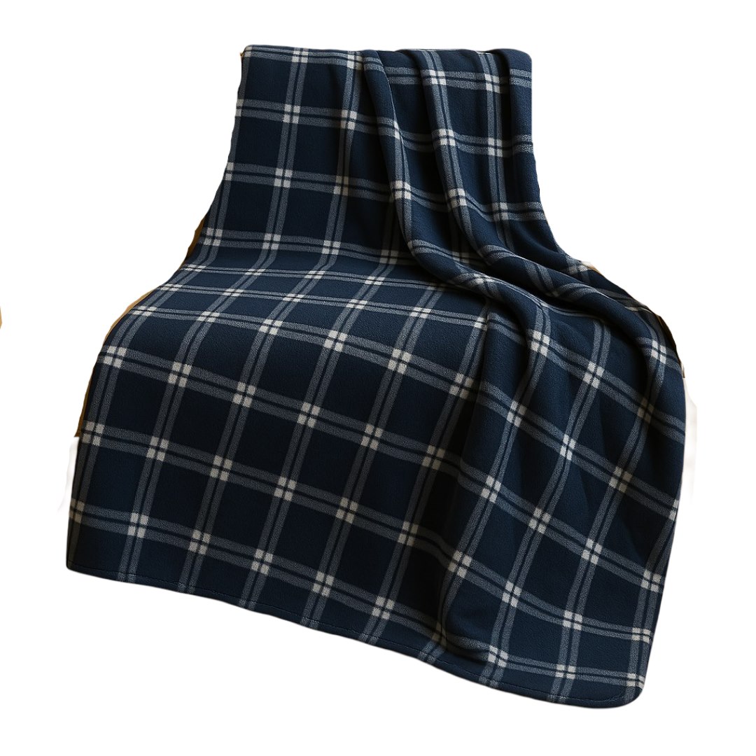 Koc flanelowy granatowy 150x200