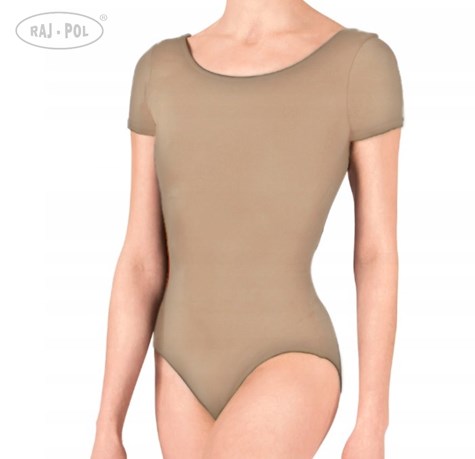 Body damskie gładkie kolor beżowy