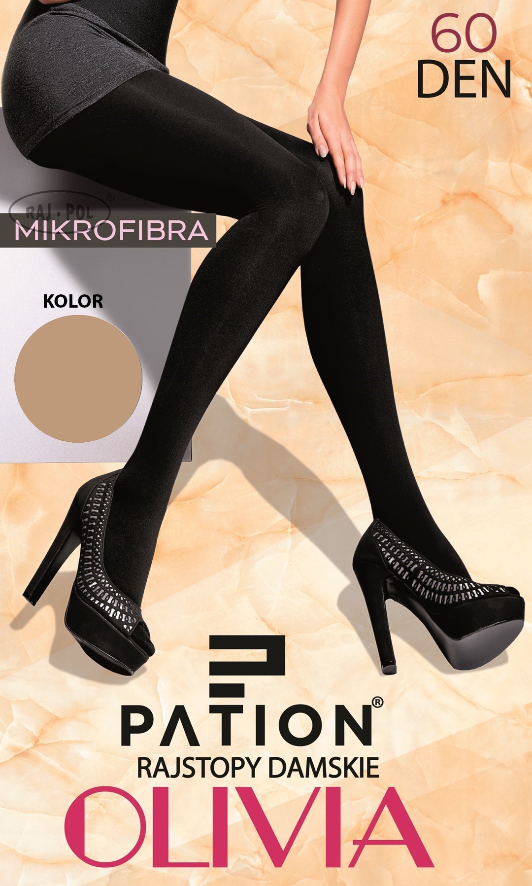 Rajstopy mikrofibra PATION 60 den beige rozm.3