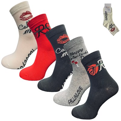 Skarpety damskie walentynkowe