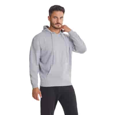 Bluza bawełniana z kapturem JASNA SZARA roz. S-3XL