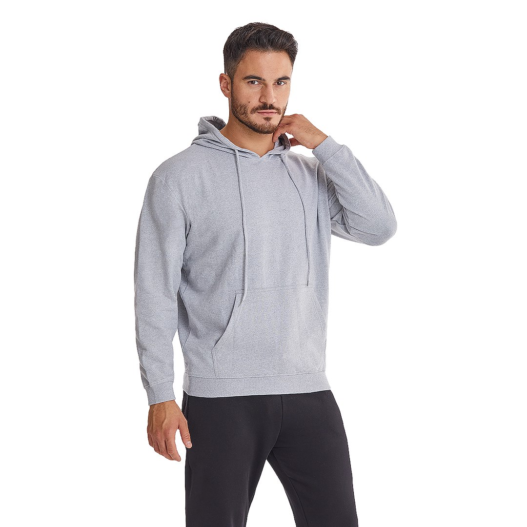 Bluza bawełniana z kapturem JASNA SZARA roz. S-3XL