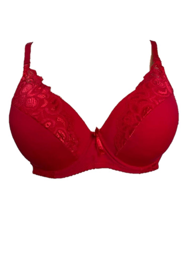 Biustonosz Damski Czerwony Półkoronka 8898C