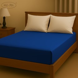 Prześcieradło z gumką Granatowe 140 x 200