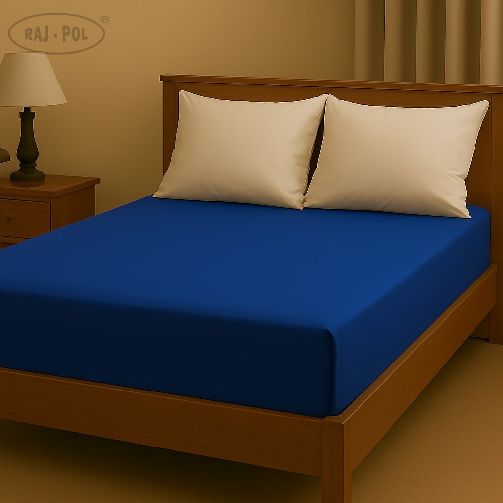 Prześcieradło z gumką Granatowe 140 x 200