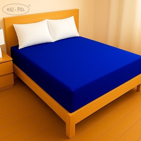 Prześcieradło z gumką Granatowe 180 x 200 cm