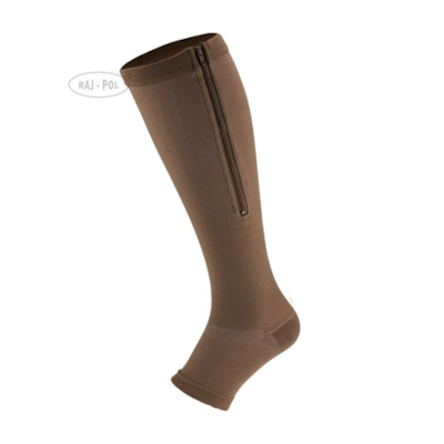 Przeciwżylakowe Z Zamkiem 3 Stopień -Ciemny BeżXXL