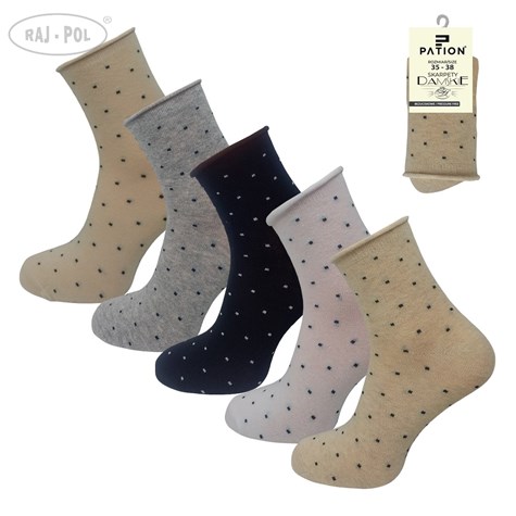 SKARPETY DAMSKIE BEZUCISKOWE PATION D-2514B KROPKI