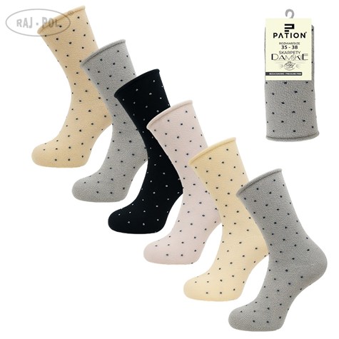 SKARPETY DAMSKIE BEZUCISK PATION D-2514BQ KROPKI