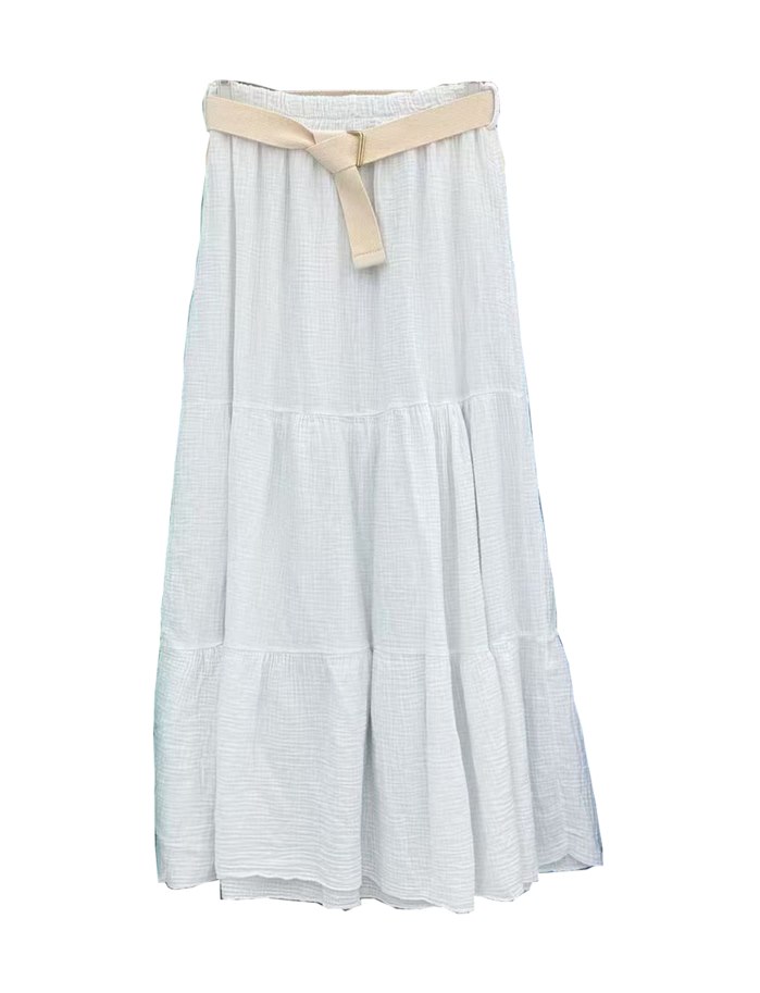 SPÓDNICA MUŚLIN CAPRI BIAŁY