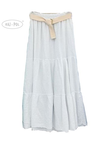 SPÓDNICA MUŚLIN CAPRI BIAŁY