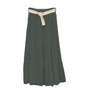 SPÓDNICA MUŚLIN CAPRI OLIWKOWA