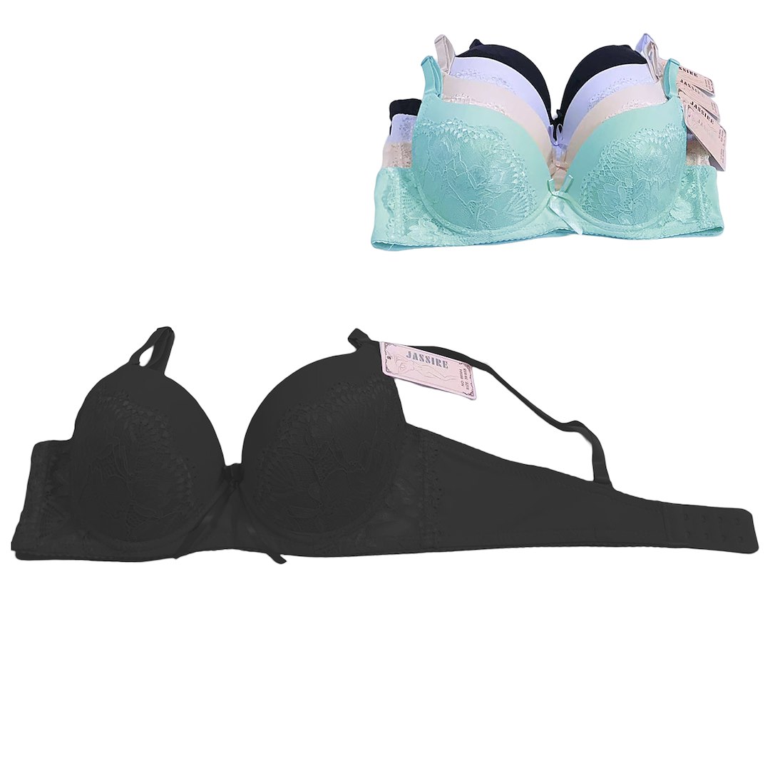 Biustonosz półkoronkowy czarny miseczka B