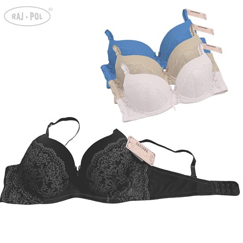 Biustonosz półkoronkowy czarny miseczka C