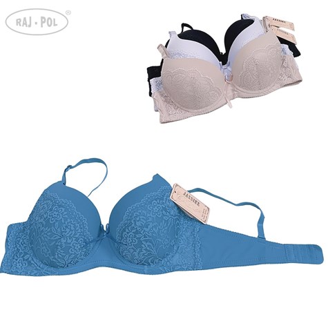 Biustonosz półkoronkowy niebieski miseczka C