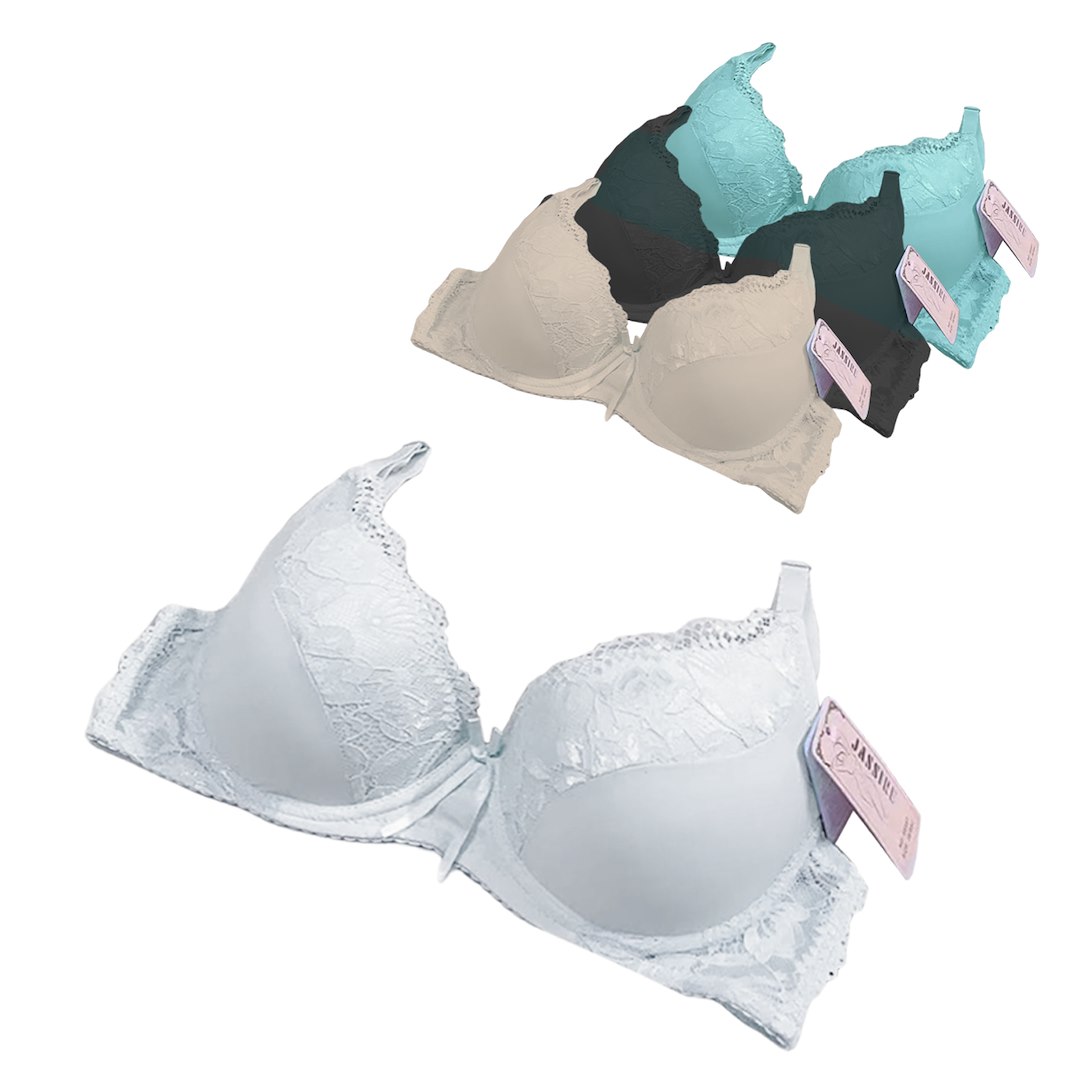 Biustonosz półkoronkowy biały miseczka C