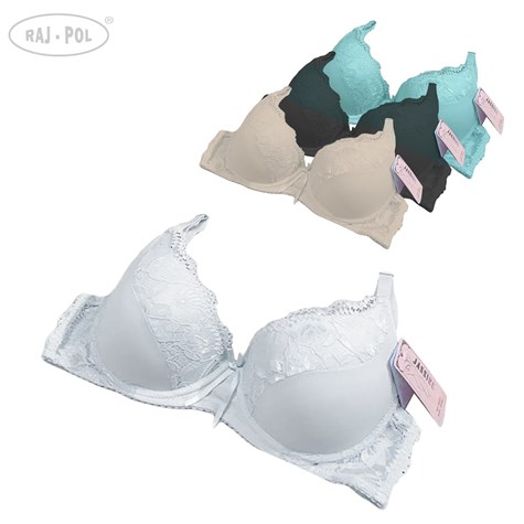 Biustonosz półkoronkowy biały miseczka C