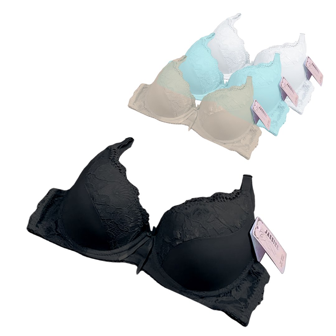 Biustonosz półkoronkowy czarny miseczka C