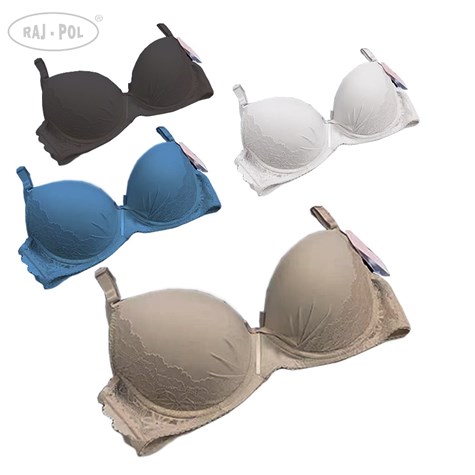 Biustonosz półkoronkowy beż miseczka C