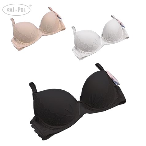 Biustonosz półkoronkowy czarny miseczka C