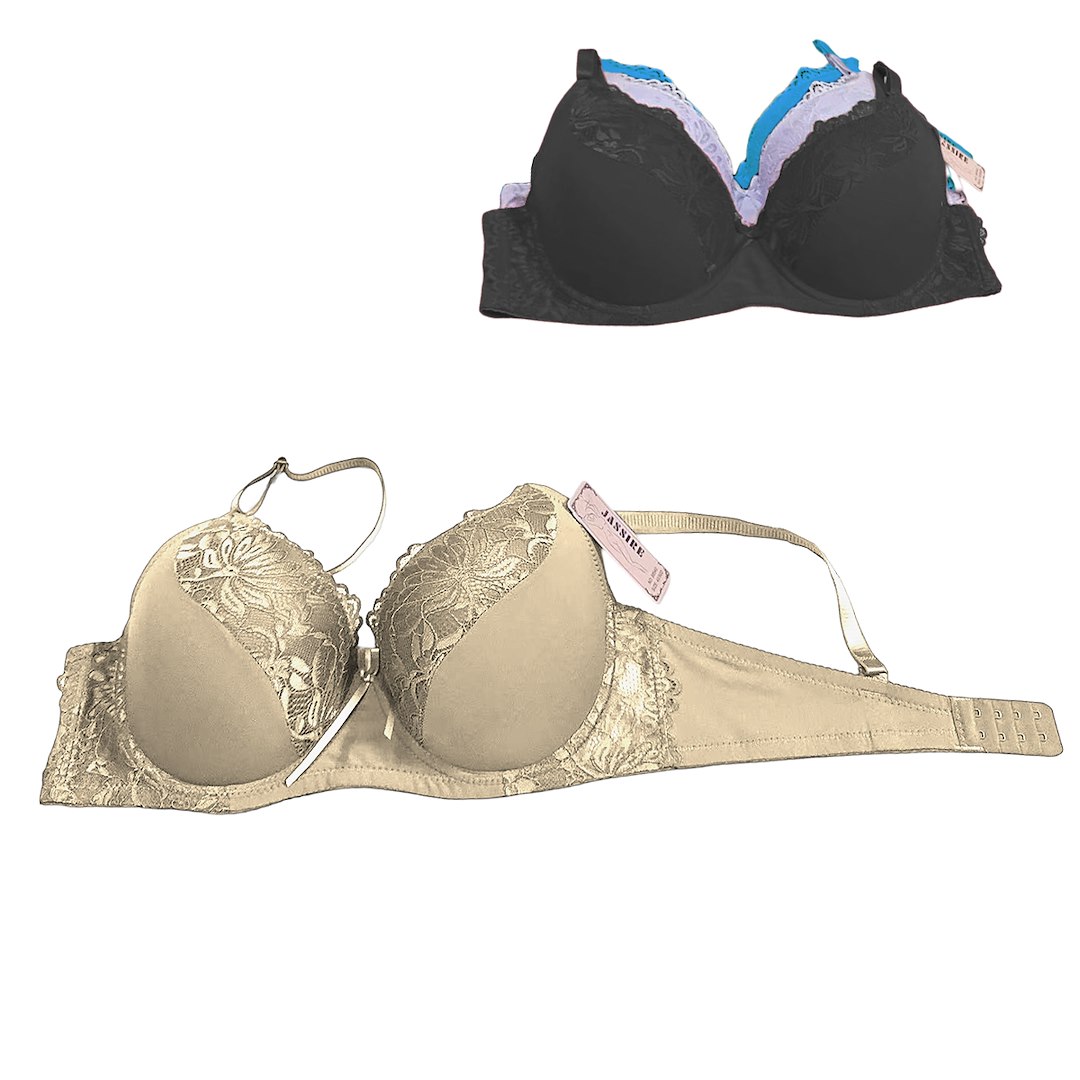 Biustonosz półkoronkowy beż miseczka D