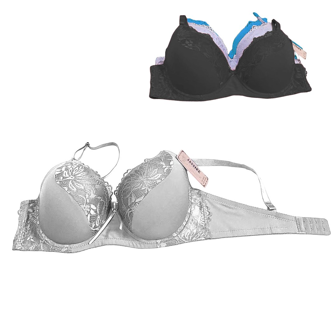 Biustonosz półkoronkowy biały miseczka D