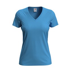 T-SHIRT DAMSKI  KRÓTKI RĘKAW JASNO NIEBIESKI