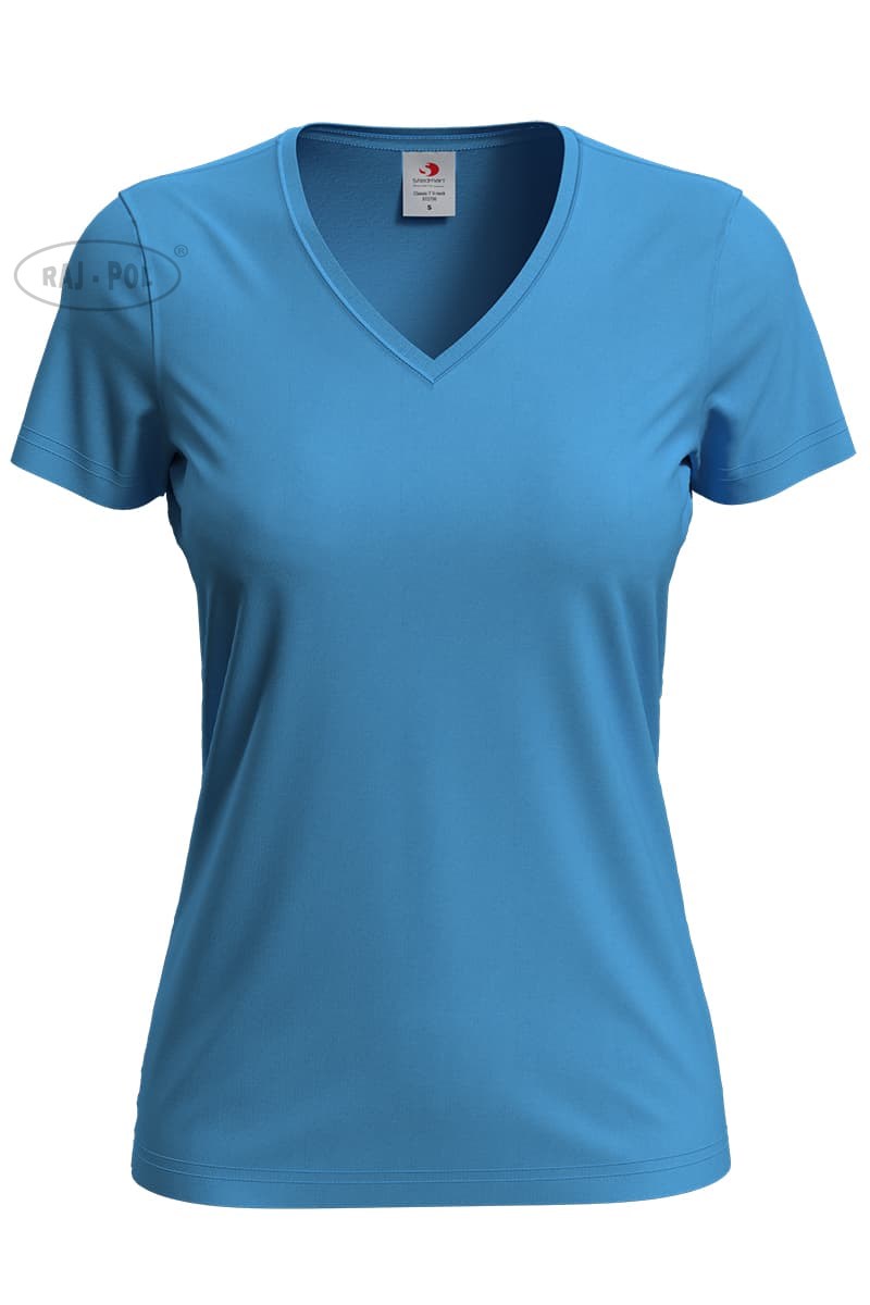 T-SHIRT DAMSKI  KRÓTKI RĘKAW JASNO NIEBIESKI