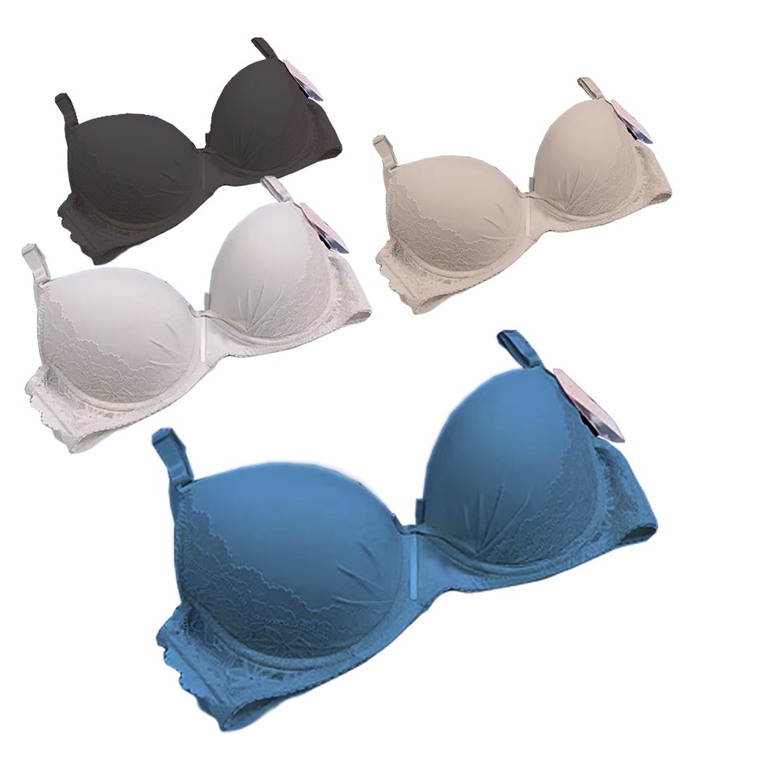 Biustonosz półkoronkowy niebieski miseczka C