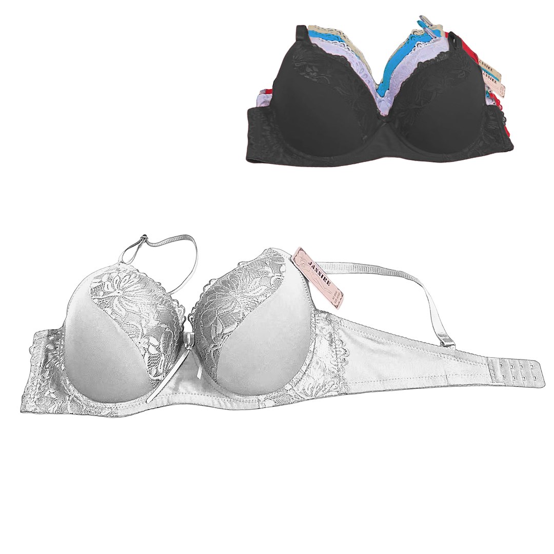 Biustonosz półkoronkowy biały miseczka D