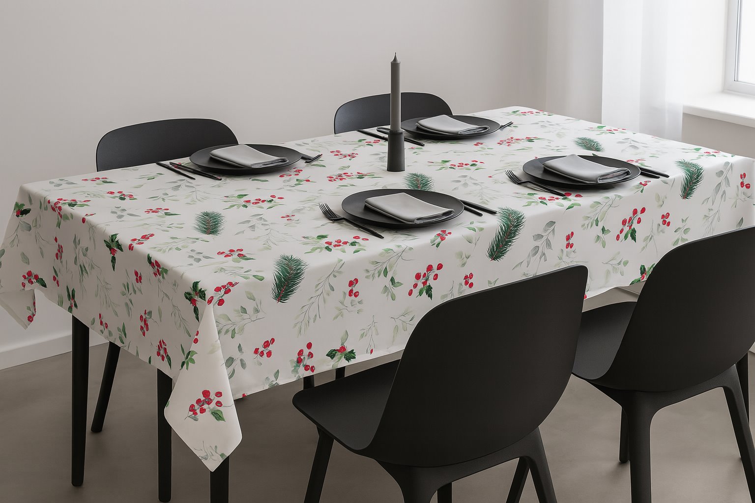 OBRUS DEKORACYJNY SNOWELLE OSTROKRZEW 110X160CM