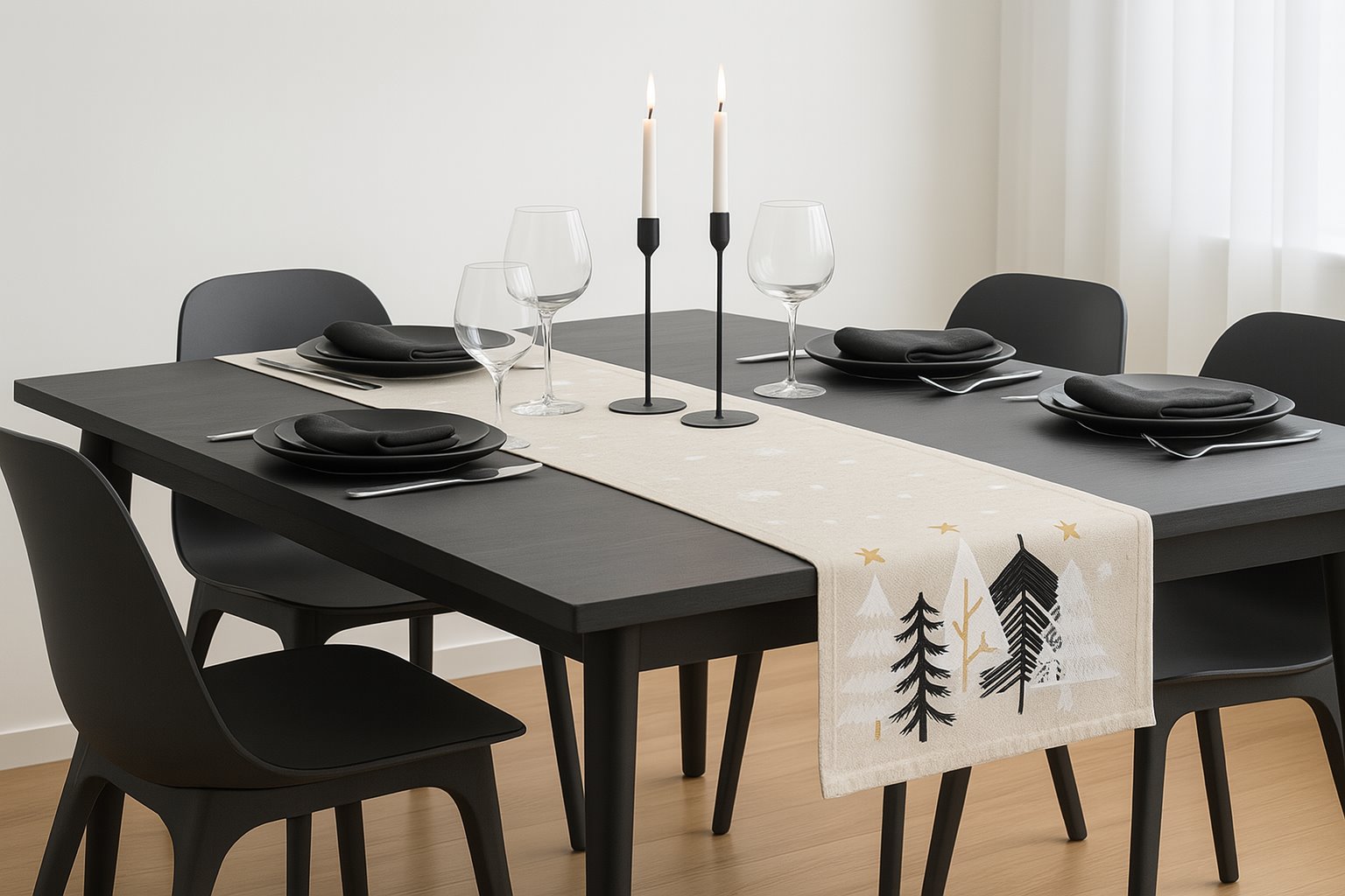 BIEŻNIK DEKORACYJNY SNOWELLE ŚNIEŻYNKI 40X180CM