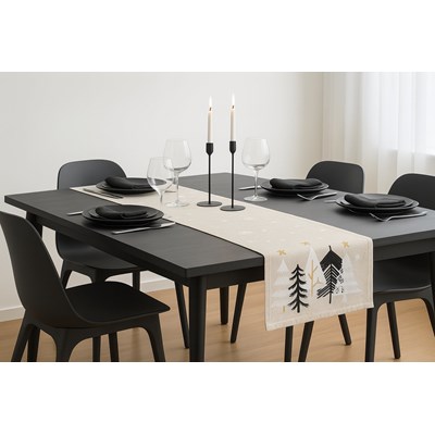 BIEŻNIK DEKORACYJNY SNOWELLE ŚNIEŻYNKI 40X180CM