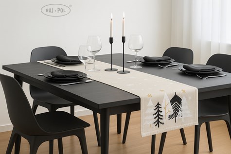 BIEŻNIK DEKORACYJNY SNOWELLE ŚNIEŻYNKI 40X180CM