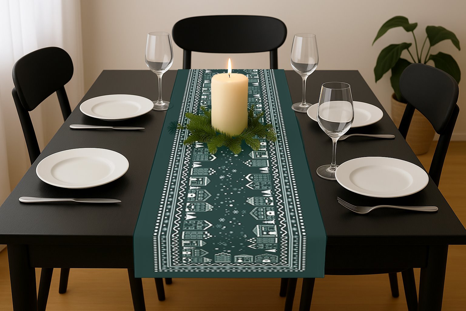 BIEŻNIK DEKORACYJNY SNOWELLE CICHA NOC  40X180CM