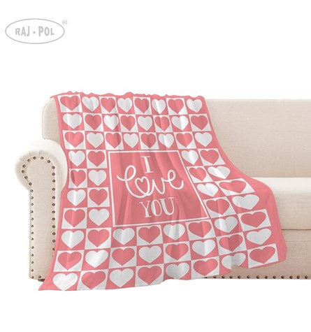 KOC WALENTYNKOWY AMOURA I LOVE YOU 100X130CM