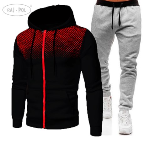 Komplet dres bluza i spodnie czerwono- szary XXL