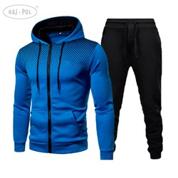 Komplet  męski bluza i spodnie niebieskoczarny XXL