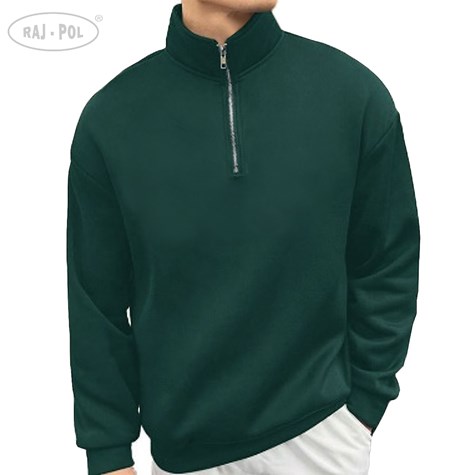 Bluza Męska Z Zamkiem butelkowa zieleń XL