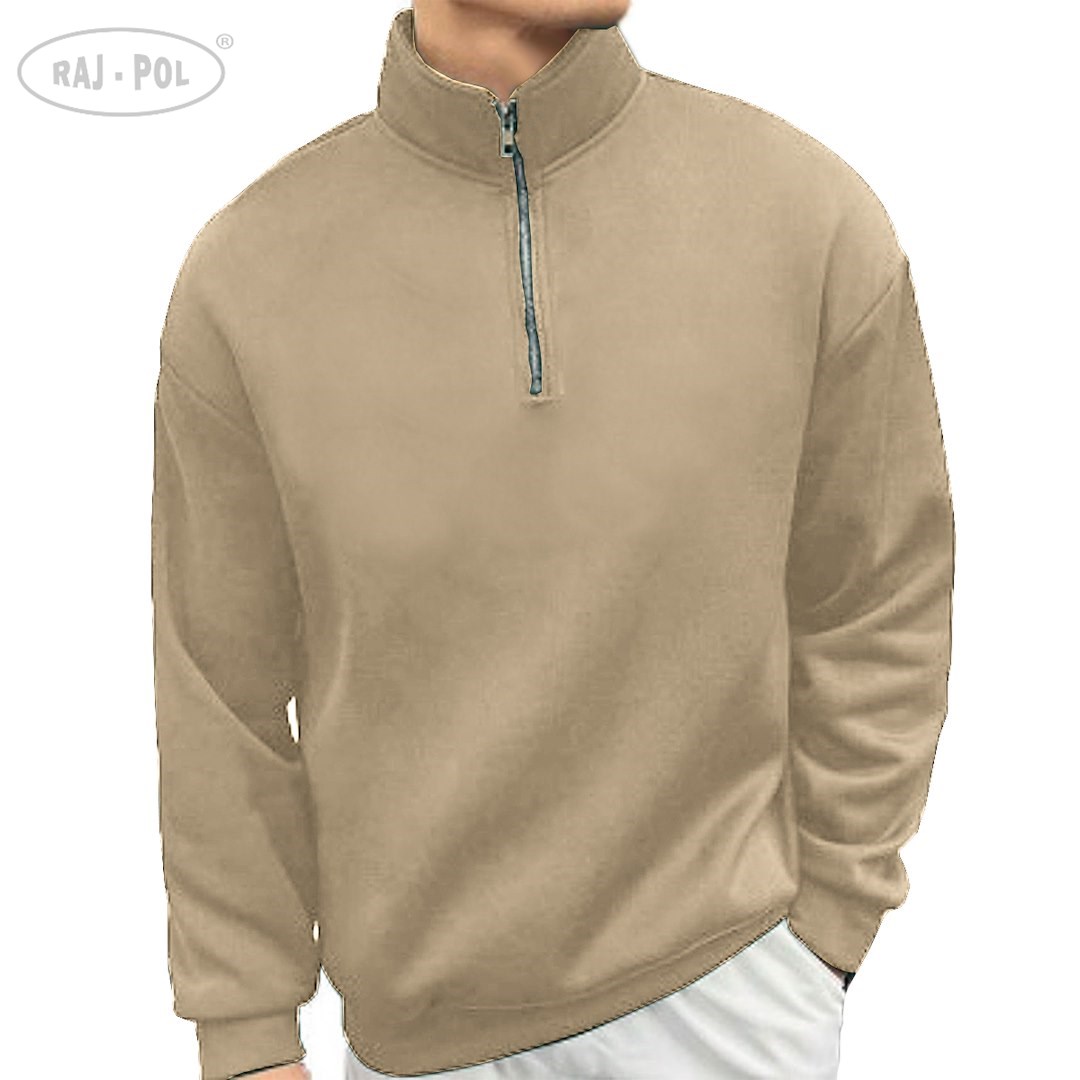 Bluza Męska Z Zamkiem beż XXXL
