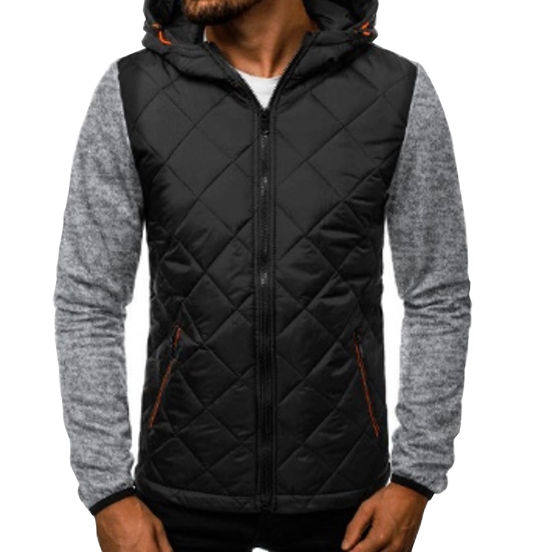 Bluza z kapturem na zamek szaro czarna L