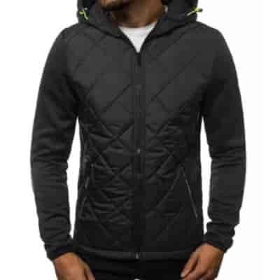 Bluza z kapturem na zamek czarna XXL