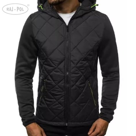 Bluza z kapturem na zamek czarna XXL