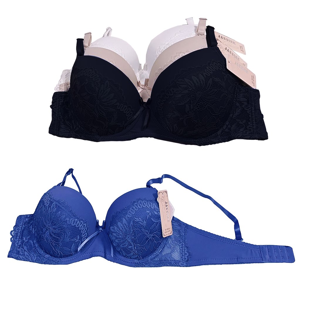 Biustonosz półkoronkowy niebieski miseczka C