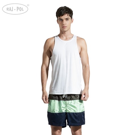 Kąpielówki męskie paski szary/turkus/granat, XL