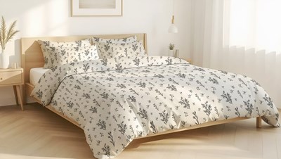 Pościel z mikrofiby FLORE NAVY BLUE 140X200 80x70