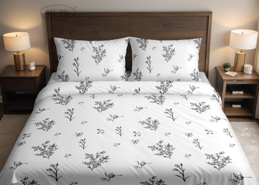 Pościel z mikrofiby FLORE NAVY BLUE 140X200 80x70